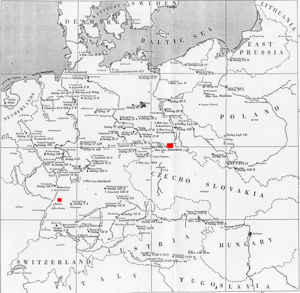 Map of POW Camps in Germany